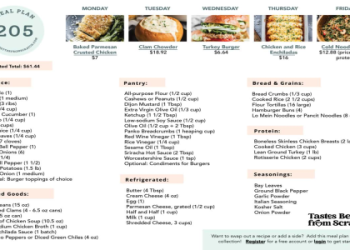 sample weight watchers menu