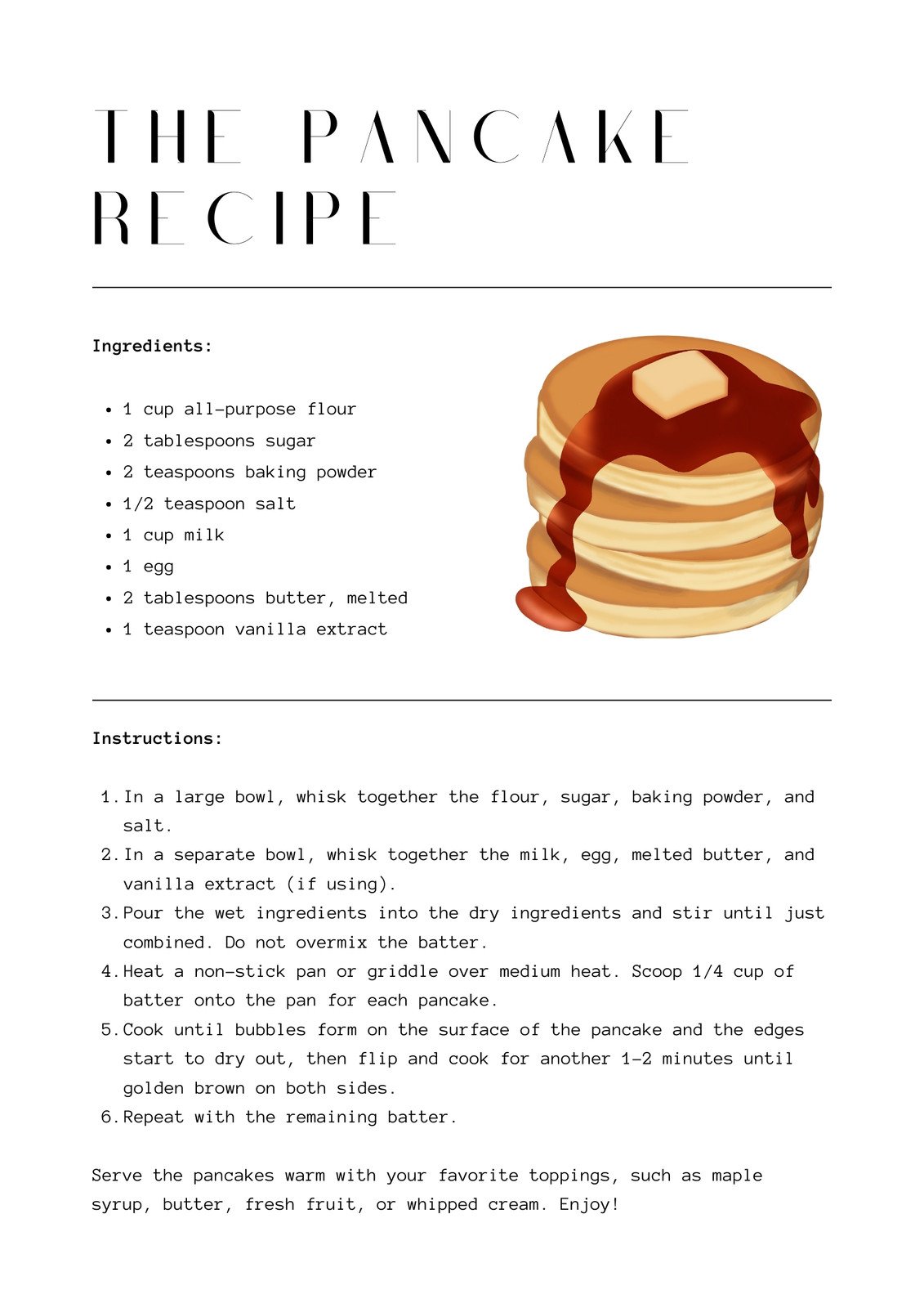 recipe list example