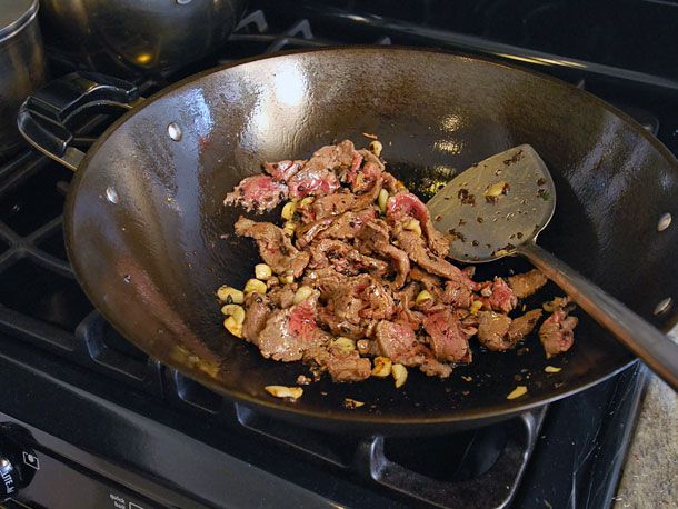 Quick Stir-Fried Beef with Kale, Frisée, and Black Bean Sauce