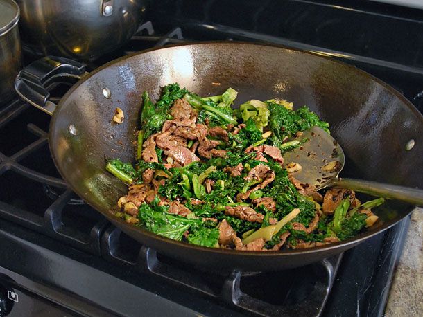 Quick Stir-Fried Beef with Kale, Frisée, and Black Bean Sauce