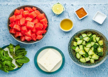 Smashed Cucumber and Watermelon Summer Salad