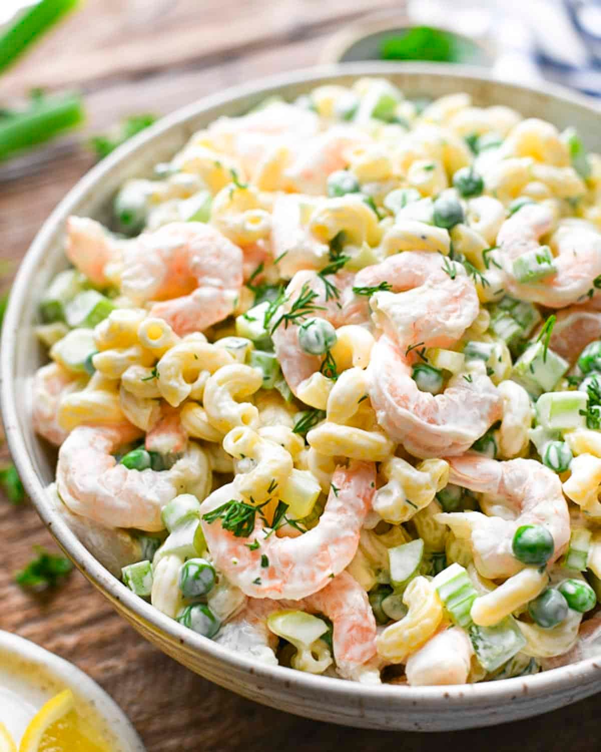 Refreshing Chilled Shrimp Scampi Veggie Pasta Salad