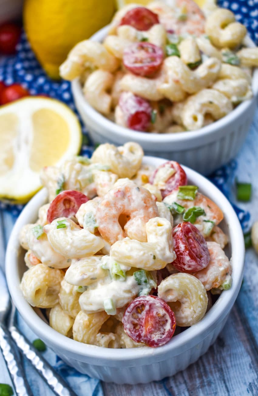 Refreshing Chilled Shrimp Scampi Veggie Pasta Salad