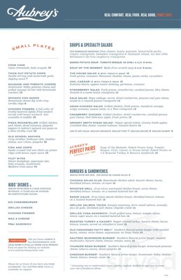 aubrey's lunch menu