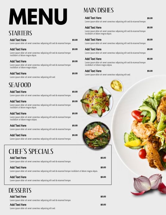 recipes restaurant menu
