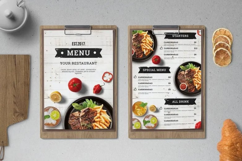 restaurants menu ideas